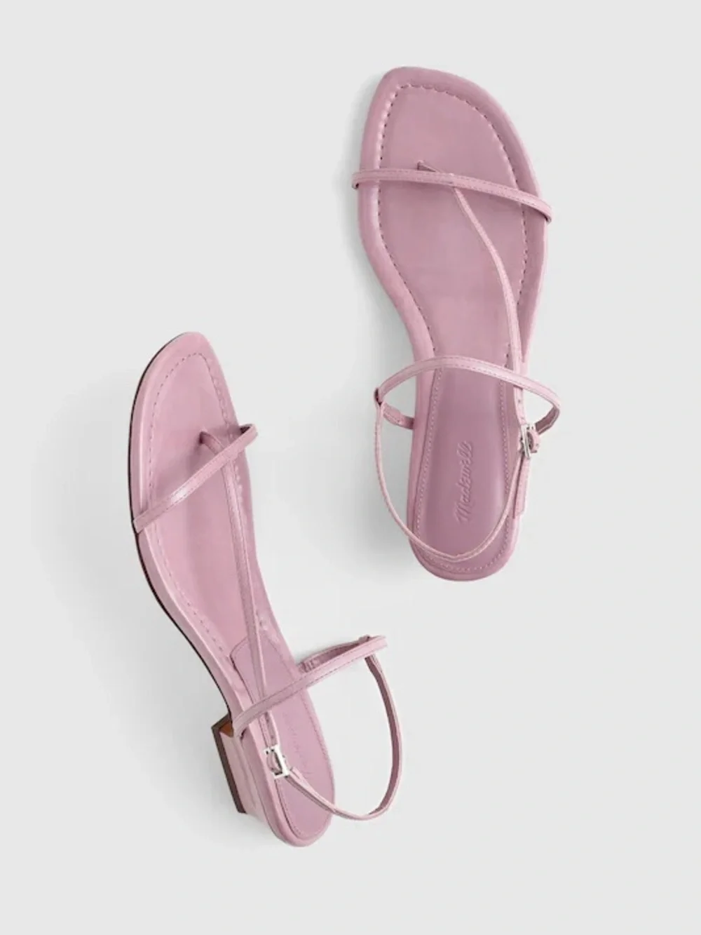 $118 msrp nwt madewell the maycie asymmetric t-strap sandal 5.5 lilac